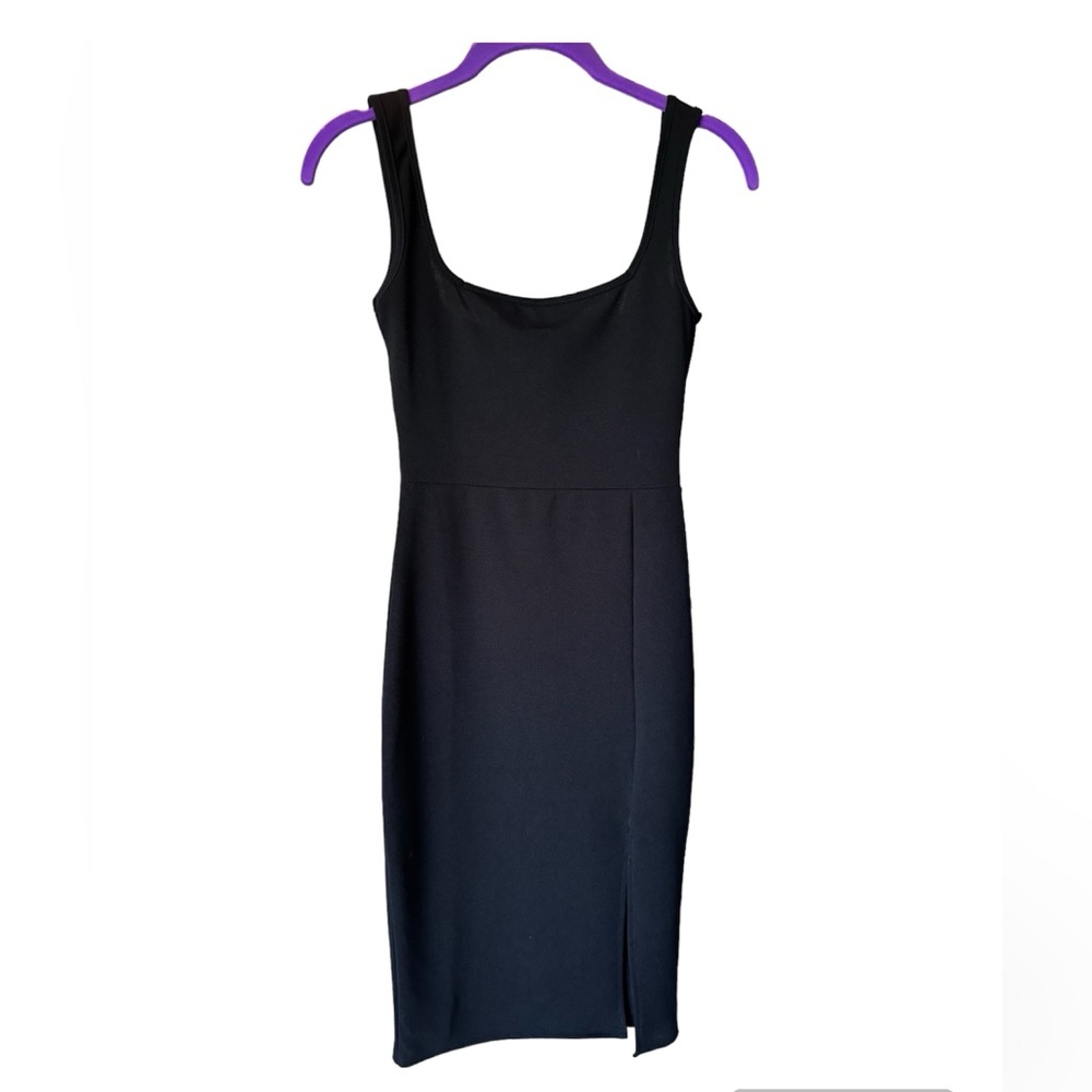 Nasty Gal black strapless bodycon sheath dress, size USA 4